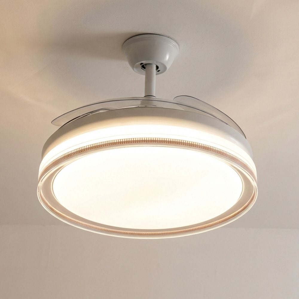 Masakan Ceiling Fan with LED - Iron - White - 10.6 cm 