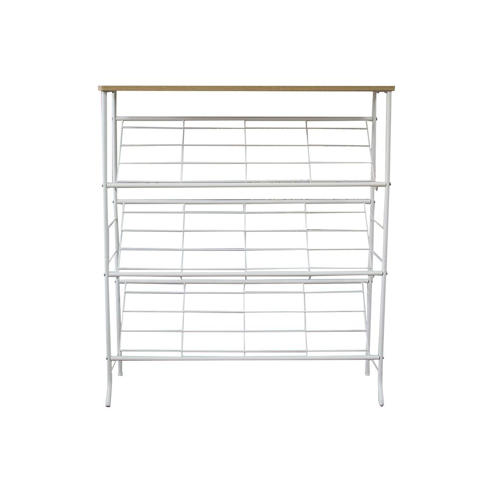 Sides Shoe Rack - Light Oak/White - With 2-Year Warranty