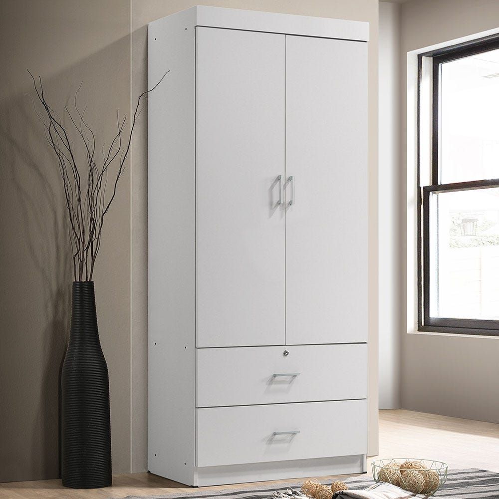 Sante 2 Door + 2 Drawer Wardrobe-White