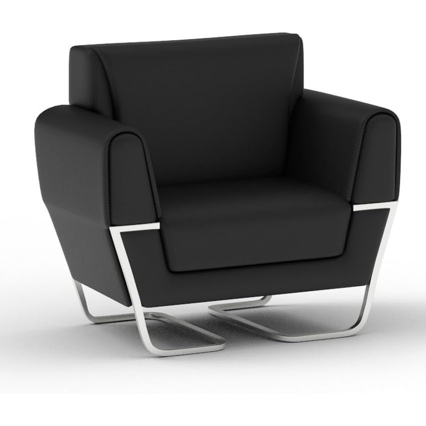 Buy Mahmayi PU Leatherette Single Seater Black Casual Leather Sofa 